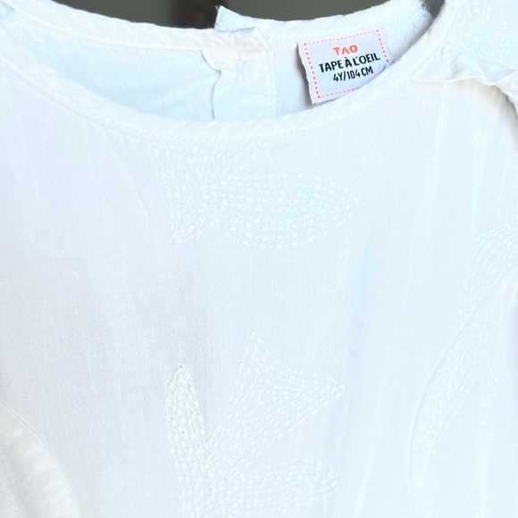 TAO (French brand) 4T white embroidered dress - Picture 2 of 4